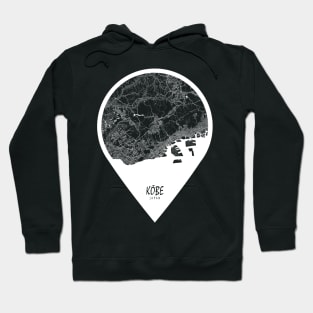 Kobe, Kansai, Japan City Map - Travel Pin Hoodie